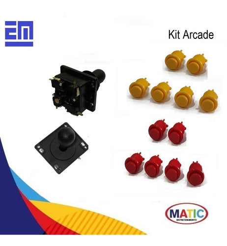 Kit Arcade #20 Com 12 Botões E 2 Comandos Eletromatic 2