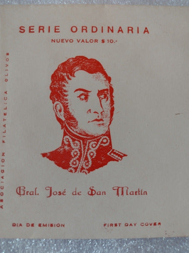 Sobre Correo Ordinario Estampilla Del  General San Martín 1