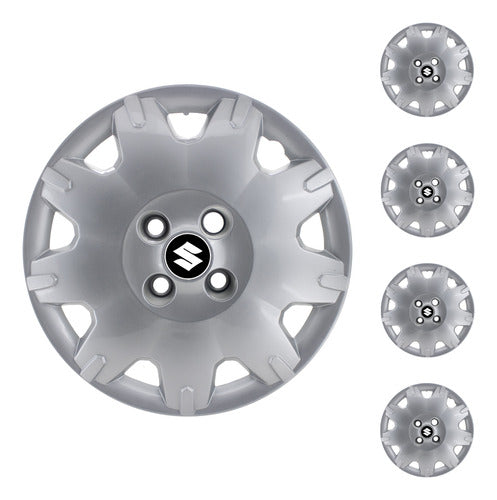 Set of 4 Suzuki Fun 14-Inch Wheel Caps With Logo 0