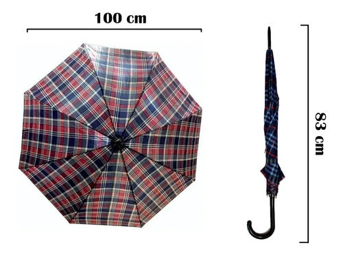 Fullimport Long Scottish Umbrella 8 Ribs Colors 80x94cm 1