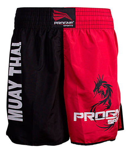 Shorts Calção Bermuda Para Muay Thai Luta Progne Preto 7