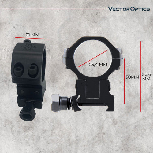 Montaje Anclaje Bipieza Vector Optics 25.4 Mm Mira Picatinny 1