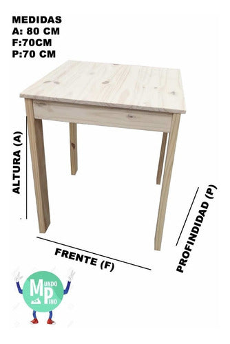 Mundo Pino Solid Pine Wood Table 70x70 1