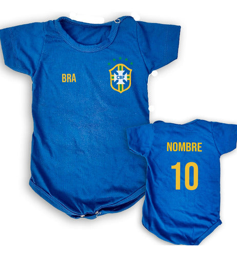 Illa Inti Baby Bodysuit Blue Brazil National Team 0