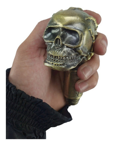 Bengala Espada Caveira Bronze Punhal Faca Camuflada Skull 2