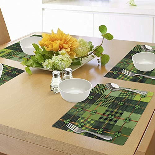 Ambesonne Irish Tablecloth Set of 4 Patchwork Style 3