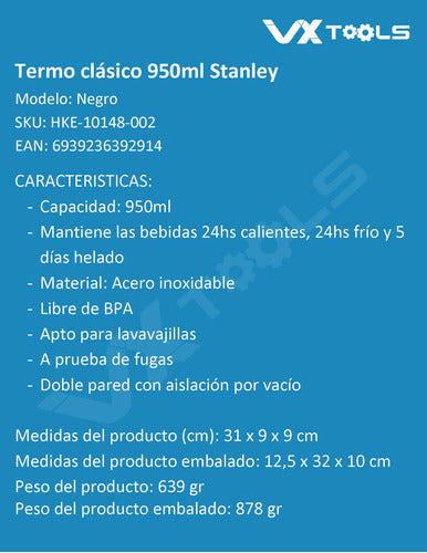 - Set Termo Clásico 950ml Mate 236ml Stanley Acero Inoxidabl 1