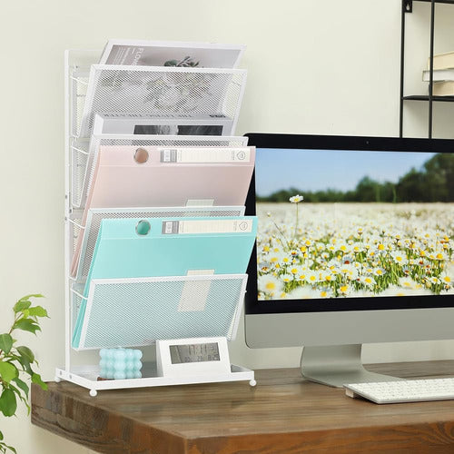 YBING Metal File Organizer for Desktop - White 1