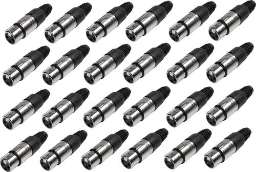 24 Conector Cannon Xlr Hembra Microfono Dmx Ficha Venetian 0