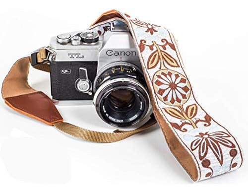 Art Tribute Vintage White Woven Camera Strap for All DSLR Cameras 0