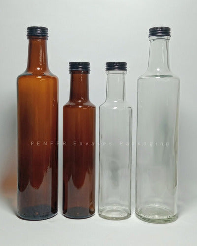 PENFER Transparent Bottle 250ml Black Lid (Pack of 5) 0