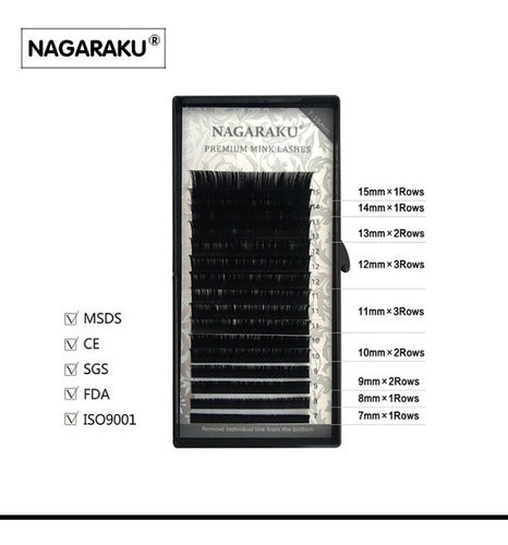 Nagaraku Premiun Mink  Mix D 0,07- Extensión Pestañas 1