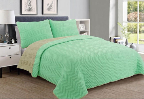 Premium Reversible 1 1/2 Pza Quilt Bedspread Soft Various Colors Ch 3