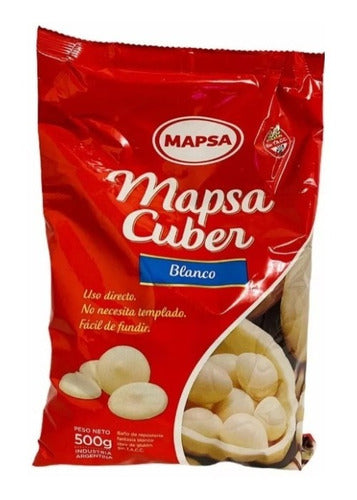 Chocolate Mapsacuber 500 Gr Blanco Sin T.a.c.c Botones Repos 0