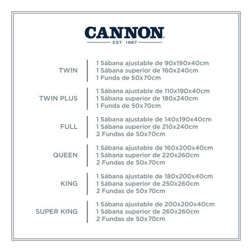 Juego De Sábanas Cannon De Algodón Blanco Queen Size 2