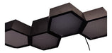 Paco Luz Plafon Hexagono Negro Panal Aluminio Led Incorporado Moderno 3