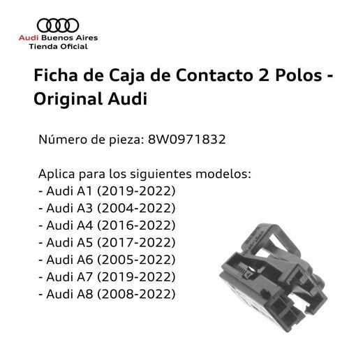 Audi Ficha De Caja De Contacto 2 Polos A8 2013 Al 2021 1