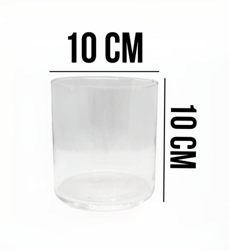 Set Duo Transparent Glass Cylindrical Jar X3 2