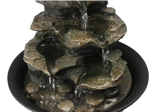 Bbabe Spinning Orb Rock Indoor Zen Waterfall Fountain with LED Light 4