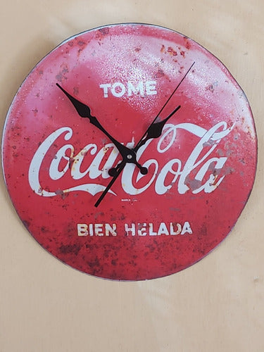 Viejo Garage Chapas Vintage - Vintage Retro Wall Clock - Coca Cola 30cm Diameter 0