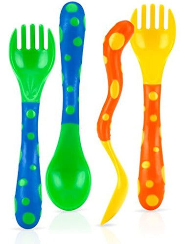 Nuby Colorful Spoons and Forks Set, Colors May Vary, 4 Units 3