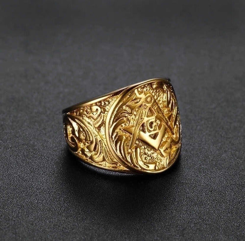 INCANTO Classic Masonic Model Gold Ring 1