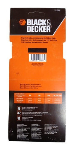 Black+Decker 1/2 Sheet Sandpaper Assorted Pack of 6 74-728E 1