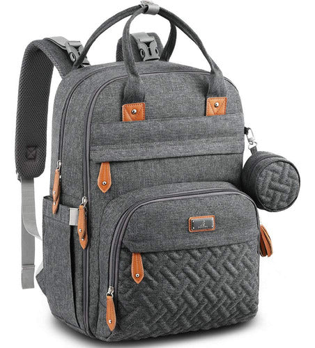 BabbleRoo Waterproof Multi-Function Diaper Bag Backpack - Gray 0