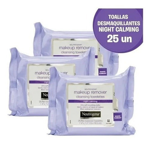 Neutrogena Night Calming Toallitas Demaquillantes Combo X 3 1