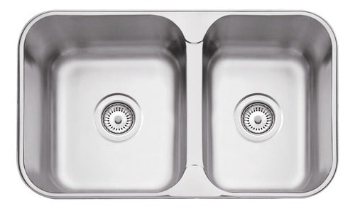 Tramontina Double Stainless Steel Satin Finish Kitchen Sink 69 X 40 0