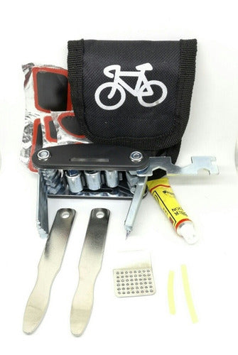 Kit Funda Reparacion Bicicleta Parches Llaves 13 Piezas 0