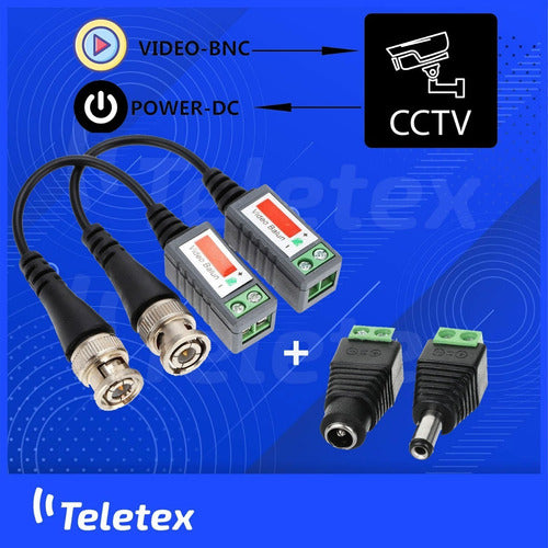 Pack Balun Connector + DC Male Female Plug CCTV 1
