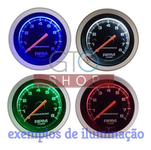 Manômetro Cronomac 52mm Pressão Do Turbo 2kg Sport 3