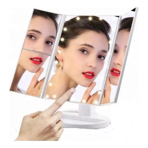 Master Sale Tri-Fold Makeup Mirror with USB Charging 0