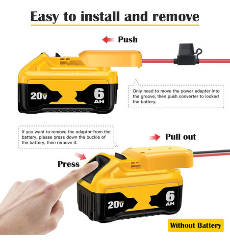 Kit De Adaptador De Batería Dewalt 20v Con Fusibles 4