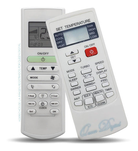 Queen Digital Control Remoto Aire Acondicionado Para Wins Ykr-h101e H002e 0