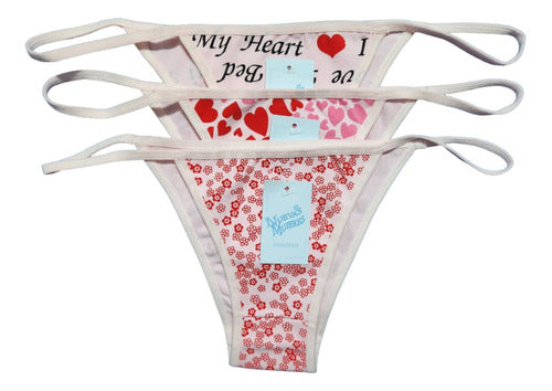 Pack of 3 Printed Vedetina Underwear with Cotton Straps 0