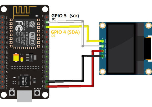 LAB1 TECH OLED Display 0.96 White 128x64 I2C SSD1306 Arduino 4