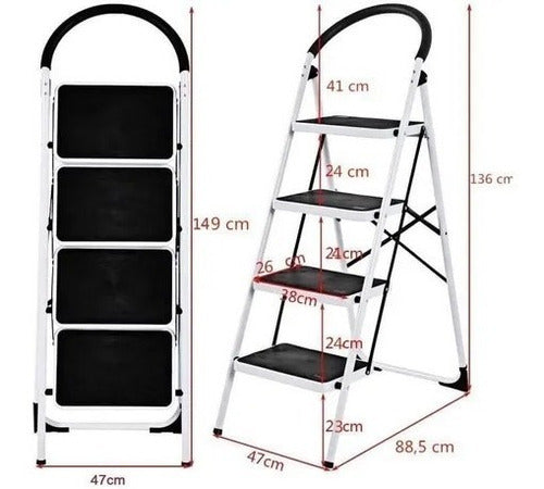 Metal Folding Step Stool Ladder 4 Steps 1