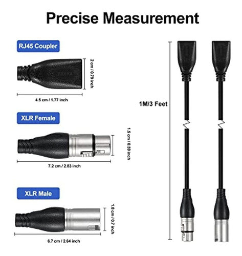 Ebxya XLR to RJ45 Cable Set - 3-Pin XLR to RJ45 Adapter 4