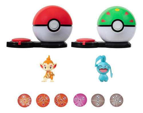 Pokemon Set Pokebola Surprise Attack Game Chimchar & Wynaut 6