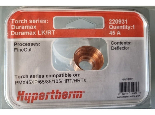 Hypertherm Escudo Electrodo Tobera Anillo 220931 Pmx 45-105 1