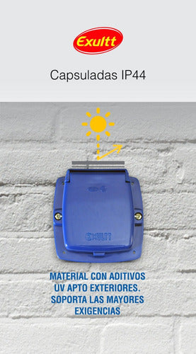 Exultt Blue IP44 Outdoor Capsulated Box with 2 Points 2