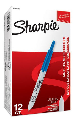 Sharpie Ultra Fine Retractable Markers Set of 12 Blue 0