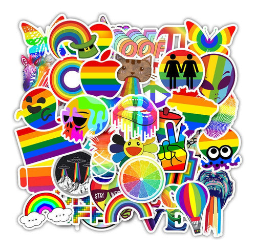 Stickers Calcos Stanley - Gay Pride 50 Piezas 0