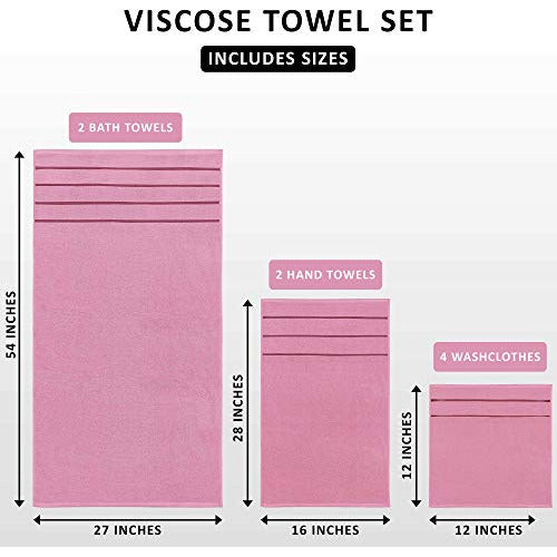 Utopia Towels Utopia Towels Juego De Toallas Rosa De 8 Piezas - Toallas De 3