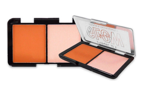 Pink 21 Glow Tones Face Contour and Highlighter Palette - Pink 21 0