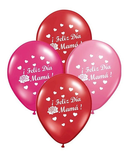 Chirimbolos Happy Mother's Day Balloons 12 Inches X 50 Units 0