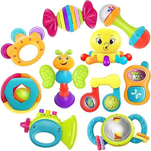 Kit De 10 Sonajeros Para Bebes Mordedores Y Musicales 0