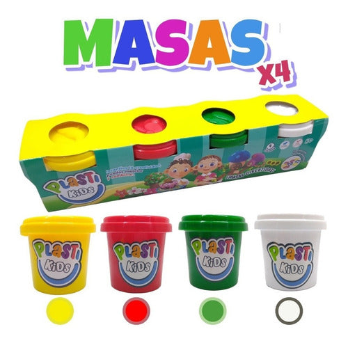 Masa Para Molderar Potes X 4 Colores Surtidos Tm1 42124 Ttm 1